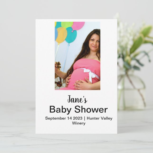 Maßgeschneiderte Babydusche Foto-Collage Einladung (Stehend Vorderseite)