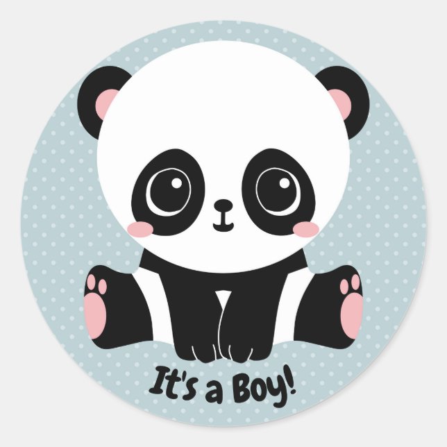 Maßgeschneiderte Babydusche Panda Es ist ein Babya Runder Aufkleber (Vorderseite)