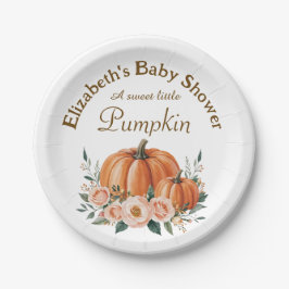 Maßgeschneiderte Babydusche - Pumpkin-Thema für Pappteller