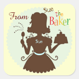 Maßgeschneiderte Baker-Geschenkkleber Quadratischer Aufkleber