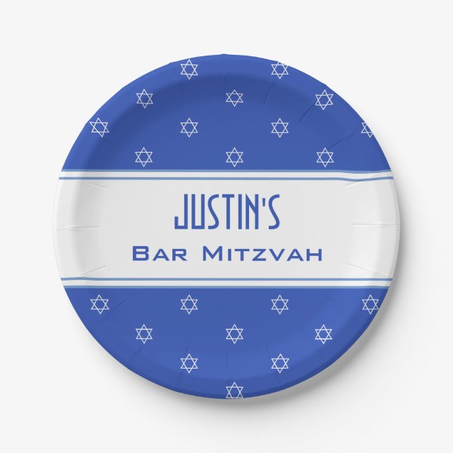 Maßgeschneiderte Bar Mitvah Party Paper Teller (Vorderseite)