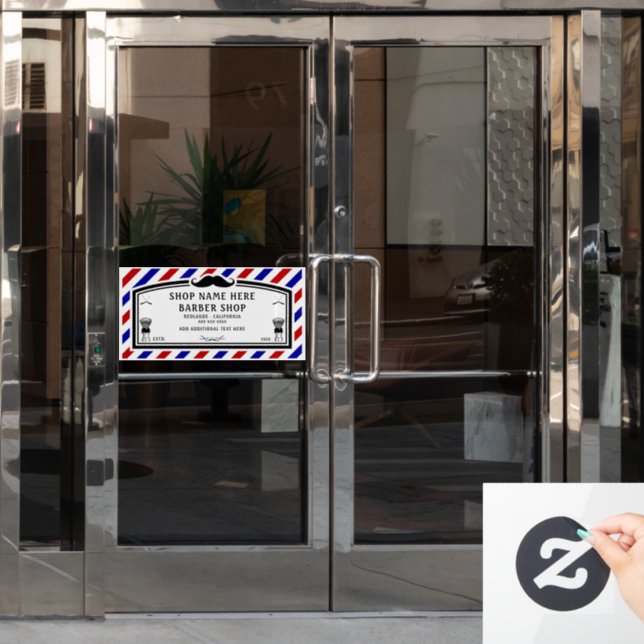 Maßgeschneiderte Barbershop-Türwerbung Fensteraufkleber (Büro Tür)
