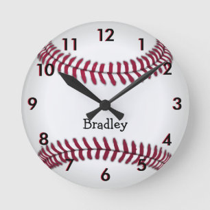 Maßgeschneiderte Baseball-Sportzeit Runde Wanduhr