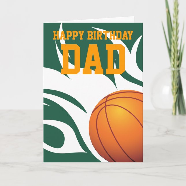 Maßgeschneiderte Basketballkörbe grün und weiß Karte (Vorderseite)