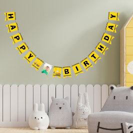 Maßgeschneiderte Baukids Foto Boys Geburtstagspart Wimpelkette