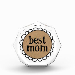 Maßgeschneiderte BEST MAMA Scallopedrand Acryl Auszeichnung