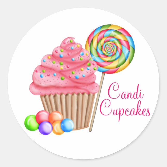 Maßgeschneiderte Bestellung für Candace- Cupcakes Runder Aufkleber (Vorderseite)