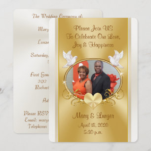 Maßgeschneiderte Bestellung von Mosley Wedding Gol Einladung