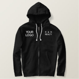 Maßgeschneiderte, bestickte Sherpa-Linde-Zip-Hoodi Bestickter Hoodie