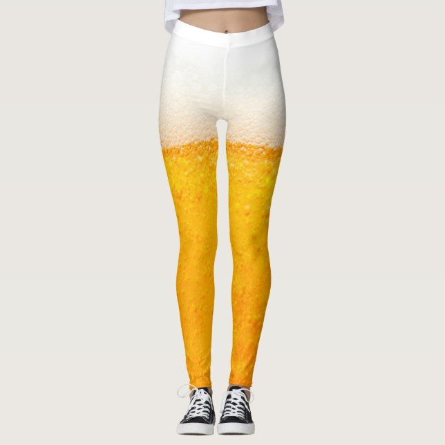 Maßgeschneiderte Biermuster Volllange Leggings (Vorderseite)