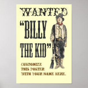 Maßgeschneiderte Billy the Kid Poster