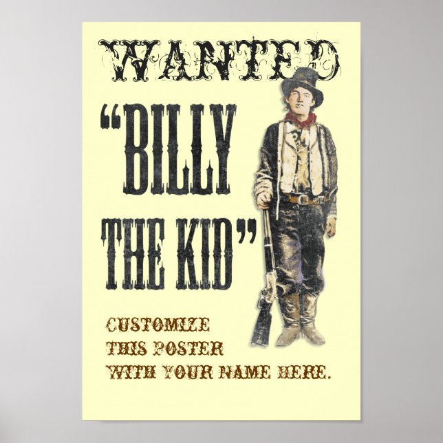 Maßgeschneiderte Billy the Kid Poster (Vorne)
