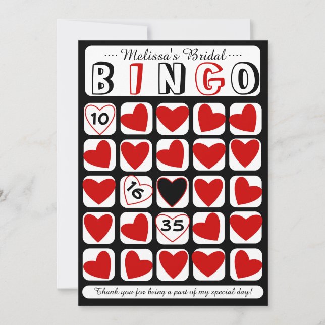 Maßgeschneiderte Bingo Bingo Spiel Rote Karte (Vorderseite)