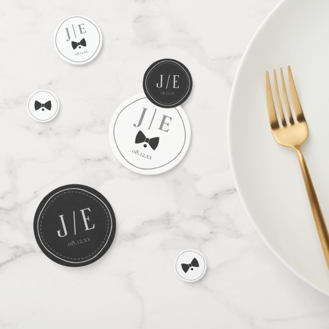 Maßgeschneiderte Black Bow Krawatte Wedding ID1090 Konfetti (Gruppe)