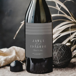 Maßgeschneiderte Black Tux Hochzeit Danke, ID1090 Weinetikett