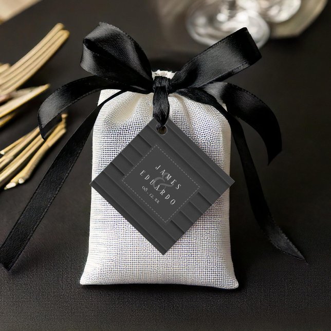 Maßgeschneiderte Black & White Wedding ID1090 Geschenkanhänger (Von Creator hochgeladen)