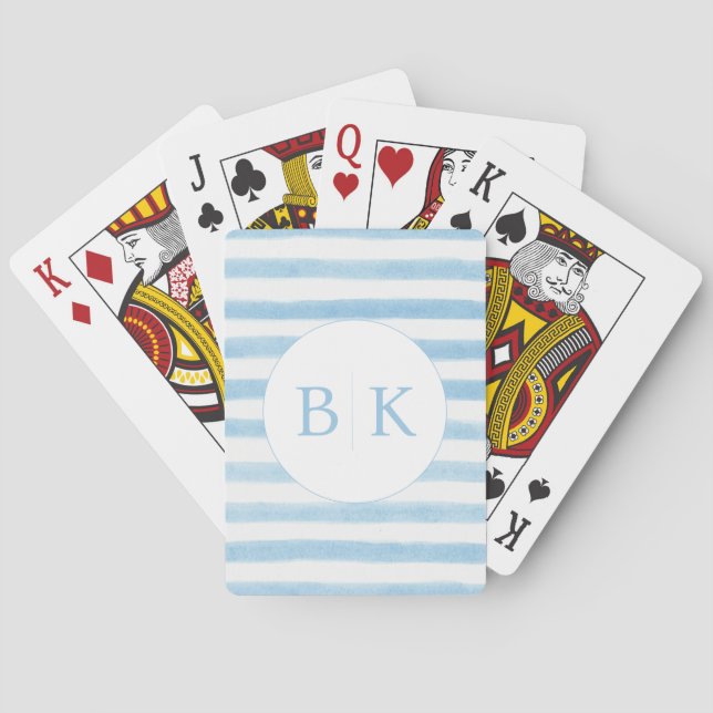 Maßgeschneiderte, blau gestreifte Classic Playing  Spielkarten (Rückseite)