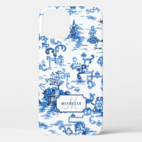 Maßgeschneiderte Blau- und Weißpagode Chinoiserie
