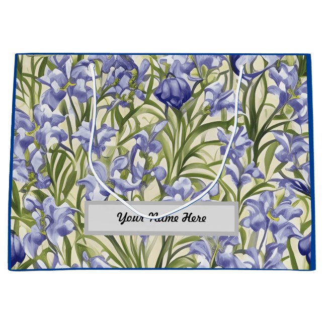 Maßgeschneiderte Bluebell-Blume für Blumenmuster Große Geschenktüte (Vorderseite)