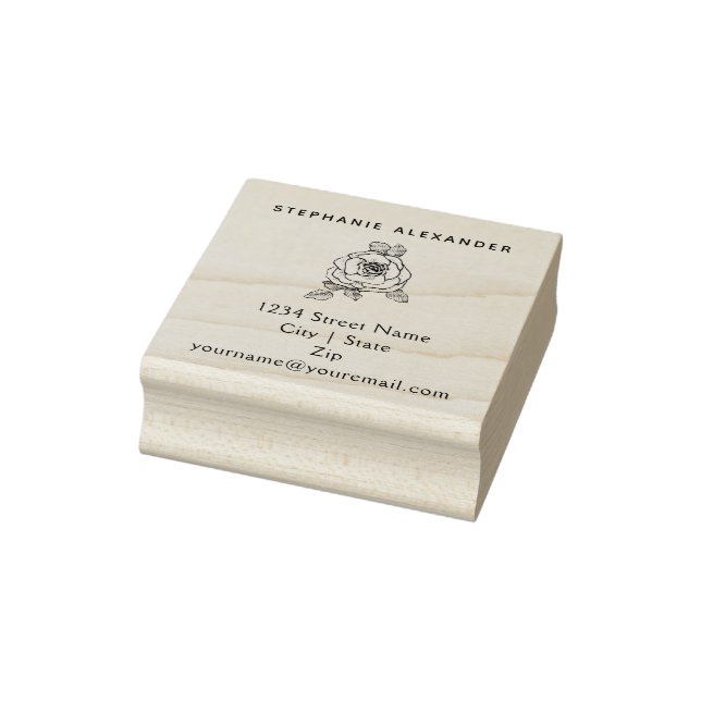 Maßgeschneiderte Blume von handgezeichneten Rose Gummistempel (Stempel)