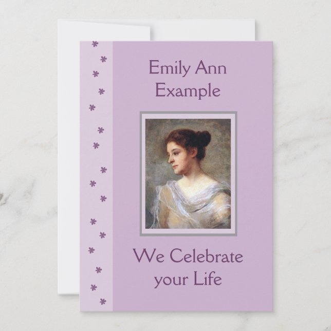 Maßgeschneiderte Blumenbeerdigung / Geweckt / Gede Einladung (Vorderseite)