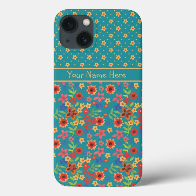 Maßgeschneiderte Blumendrucke auf Aquamariner Sams Case-Mate iPhone Hülle (Rückseite)