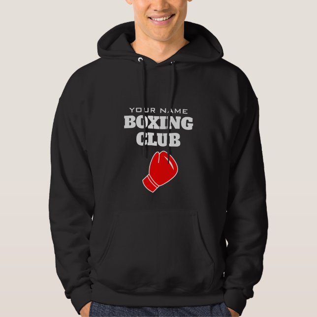 Maßgeschneiderte Boxhoodie mit rotem Boxhandschuhl Hoodie (Vorderseite)
