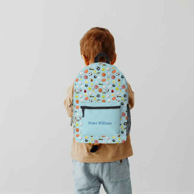 Maßgeschneiderte Boys Coole Lieben Sport Bedruckter Rucksack (Von Creator hochgeladen)