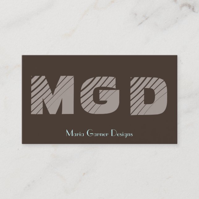 Maßgeschneiderte braune Monogramm-Visitenkarten Visitenkarte (Vorderseite)