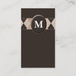 Maßgeschneiderte braune Monogramm-Visitenkarten Visitenkarte