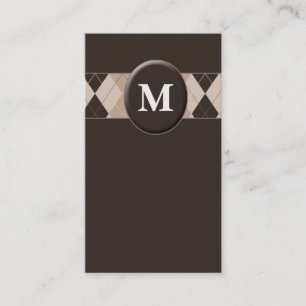 Maßgeschneiderte braune Monogramm-Visitenkarten Visitenkarte