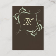 Maßgeschneiderte braune Monogramm-Visitenkarten