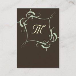Maßgeschneiderte braune Monogramm-Visitenkarten Visitenkarte