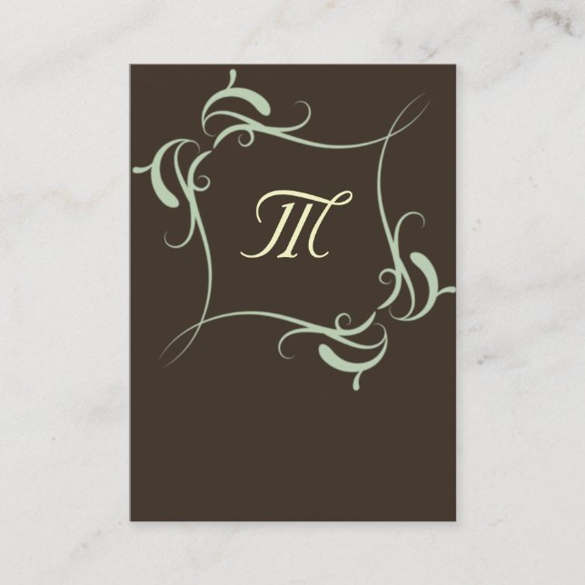 Maßgeschneiderte braune Monogramm-Visitenkarten Visitenkarte (Vorderseite)