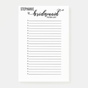 Maßgeschneiderte Bridesmaid für die Erstellung von Post-it Klebezettel