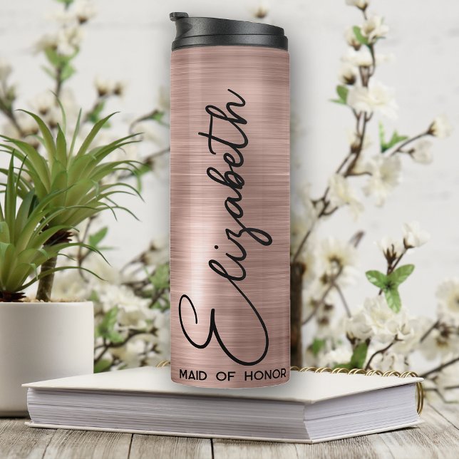Maßgeschneiderte Bridesmaid-Geschenke Rose Gold Br Thermosbecher (Von Creator hochgeladen)