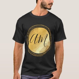 Maßgeschneiderte Buchstaben aus goldfarbenem Meta T-Shirt