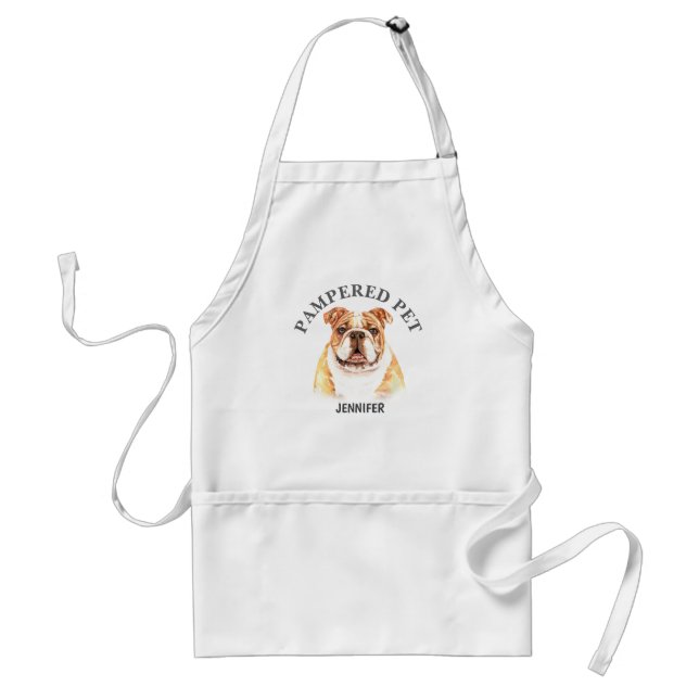 Maßgeschneiderte Bulldog-Pet-Groomer-Schürze Schürze (Vorne)