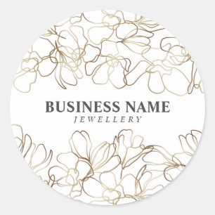 Maßgeschneiderte Business Gold & White Product Pac Runder Aufkleber