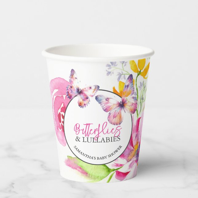 Maßgeschneiderte Butterfly Paper Cups für Babydusc Pappbecher (Vorderseite)