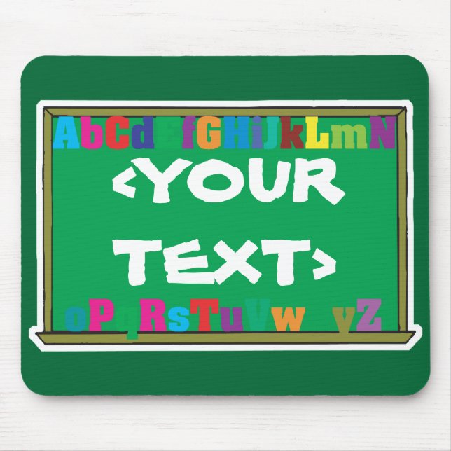 Maßgeschneiderte Chalkboard,<YOURTEXT> Mousepad (Vorne)
