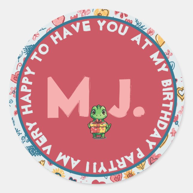 Maßgeschneiderte Crayon Hearts und Blume Runder Aufkleber (Vorderseite)