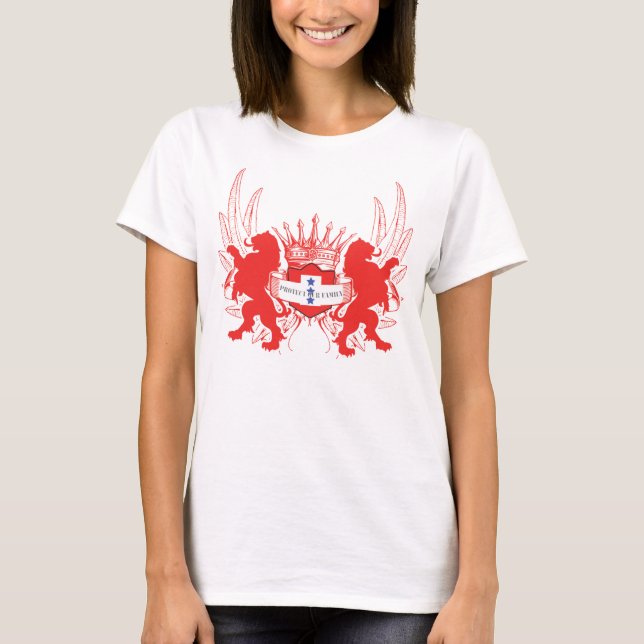 Maßgeschneiderte Doppel-Löwen 3-Gelbe Sterne-Schut T-Shirt (Vorderseite)