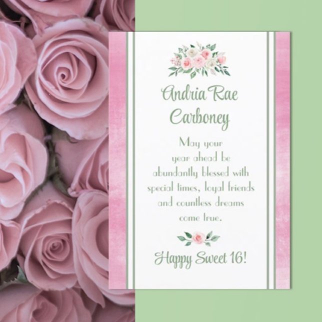 Maßgeschneiderte, einzigartige Sweet 16-Geburtstag Feiertagskarte (Von Creator hochgeladen)