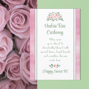 Maßgeschneiderte, einzigartige Sweet 16-Geburtstag Feiertagskarte