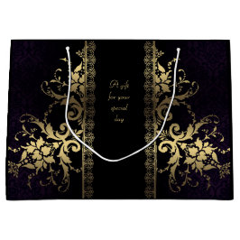 Maßgeschneiderte elegante Black and Gold-Geschenkt Große Geschenktüte