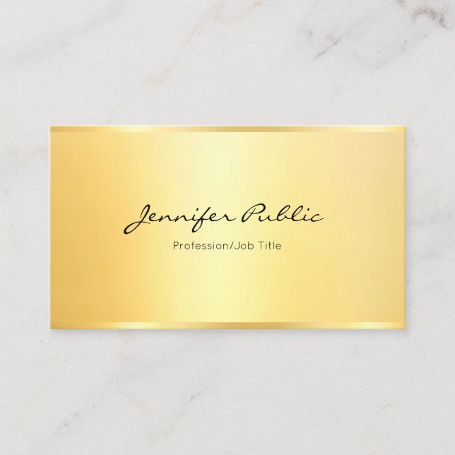 Maßgeschneiderte Elegante Imitat Gold Minimalistis Visitenkarte (Vorderseite)