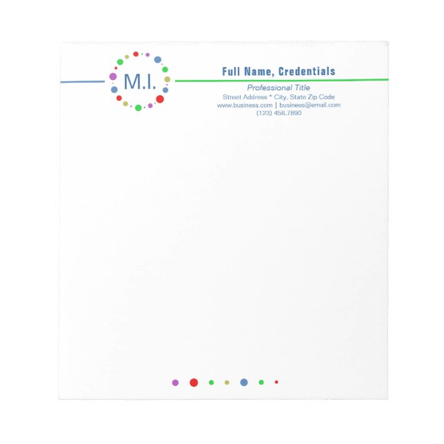 Maßgeschneiderte elegante Minimalistische Kreise K Notizblock (Vorderseite)