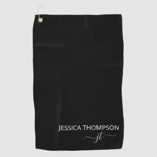 Maßgeschneiderte Elegante Moderne Monogram Name Bl Golfhandtuch