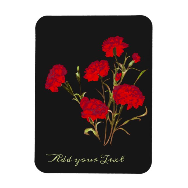 Maßgeschneiderte Elegante Vintage Blütenkarnation Magnet (Vertikal)